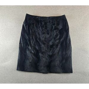 Vintage Bugia Italy Velvet‎ Velour Midi Skirt. Waist Sz 30 Black Luxury Designer